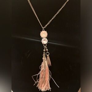 ⭐️ Boho Gold and Pink Tassel Necklace